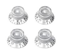 Banworks Electric Guitar Control Knobs 2 Tone 2 Volume '50s Style Knobs Top Hat Metric 6mm (15/64") 18-Spline Bell Top Hat Knobs for Epiphone Les Paul LP SG Electric Guitars Pack of 4 JT/XN-01 Chrome
