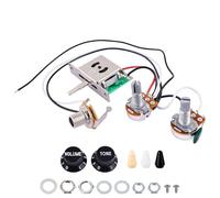 Banworks Electric Guitar Wiring Harness Kit 1 Tone 1 Volume Prewired 250K | 1T1A Mini Pots 5-Way Blade Switch with 6.35mm Output Jack for Modern Style Fender/Squier Stratocaster Strat ST JT/DLZC-03