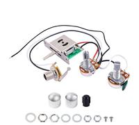 Banworks Electric Guitar Wiring Harness Kit 1 Tone 1 Volume Prewired 250K | 1T1V Mini Pots 5-Way Blade Switch with 6.35mm Output Jack for Fender/Squier Telecaster Tele TL JT/DLZC-05