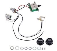 Banworks Electric Guitar Wiring Harness Kit 1 Tone 1 Volume Prewired 5-Way Blade Switch 500K 1A1B Mini Pots with 6.35mm Output Jack for Modern Style Fender/Squier Stratocaster Strat ST JT/DLZC-03