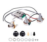 Banworks Electric Guitar Wiring Harness Kit 1 Tone 1 Volume Prewired 500K | 1T1A Mini Pots 5-Way Blade Switch with 6.35mm Output Jack for Modern Style Fender/Squier Stratocaster Strat ST JT/DLZC-03