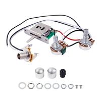 Banworks Electric Guitar Wiring Harness Kit 1 Tone 1 Volume Prewired 500K | 1T1V Mini Pots 5-Way Blade Switch with 6.35mm Output Jack for Fender/Squier Telecaster Tele TL JT/DLZC-05