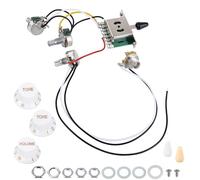 Banworks Electric Guitar Wiring Harness Kit 2 Tone 1 Volume Prewired 5-Way Blade Switch 250K 2T1V Mini Pots with 6.35mm Output Jack for Fender/Squier Stratocaster Strat ST Electric Guitars JT/DLZC-02