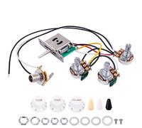 Banworks Electric Guitar Wiring Harness Kit 2 Tone 1 Volume Prewired 500K | 2T1V Mini Pots 5-Way Blade Switch 6.35mm Output Jack for Fender/Squier Stratocaster Strat ST Electric Guitars JT/DLZC-02