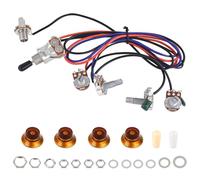 Banworks Electric Guitar Wiring Harness Kit 2 Tone 2 Volume Prewired 3-Way Toggle Switch 500K 2T2V Mini Pots with 6.35mm Output Jack for Gibson/Epiphone Les Paul LP SG Elctric Guitars JT/DLZC-04