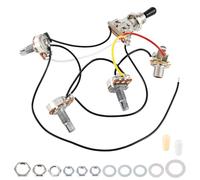 Banworks Electric Guitar Wiring Harness Kit 2 Volume 1 Tone Prewired 3-Way Toggle Switch 250K 2B1A Mini Pots with 6.35mm Output Jack for Modern Style Fender/Squier Stratocaster Strat Tele JT/DLZC-01