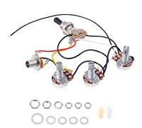 Banworks Electric Guitar Wiring Harness Kit 2 Volume 1 Tone Prewired 3-Way Toggle Switch 500K 2B1A Mini Pots with 6.35mm Output Jack for PRS, Jackson, Schecter Modern Style Electric Guitars JT/DLZC-01