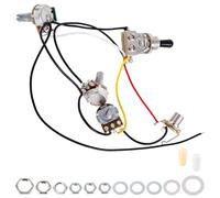 Banworks Electric Guitar Wiring Harness Kit 2 Volume 1 Tone Prewired 3-Way Toggle Switch 500K 2B1A Mini Pots with 6.35mm Output Jack for Modern Style Fender/Squier Stratocaster Strat Tele JT/DLZC-01