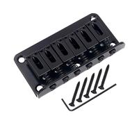 Banworks Fixed Bridge Non-Tremolo 6-String Tailpiece 52.5mm (2-1/16") String Through Body Fixed Hardtail Bridge for Strat ST Tele Electric Guitar JT/GDQQ-04 Black