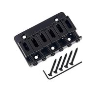 Banworks Fixed Bridge Tailpiece Non-Tremolo 6-String Tailpiece 52.5mm (2-1/16") String Through Body Fixed Hardtail Bridge for Strat ST Tele Electric Guitar JT/GDQQ-09 Black