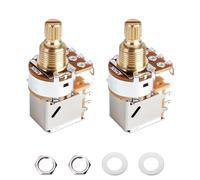 Banworks Full Brass A250K Imperial 3/8" Thread Push Pull Guitar Pots 18-Spline Split Short Shaft (15mm Length) Audio Taper Potentiometer for Fender Strat/Tele Gibson Les Paul LP/SG PRS 2Pcs JT/XNQ-27