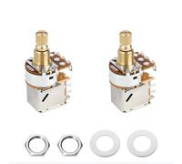 Banworks Full Brass A250K M8 Thread Push Pull Guitar Pots Metric Sized 18-Spline Split Short Shaft (15mm Length) Audio Taper Potentiometers for Squier/Epiphone/Ibanez/ESP Guitars 2Pcs JT/XNQ-25