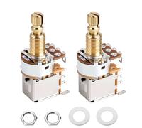 Banworks Full Brass A250K M8 Thread Push Push Guitar Pots Metric Sized 18-Spline Split Long Shaft (18mm Length) Audio Taper Potentiometers for Squier, Epiphone, Ibanez, ESP Guitars 2Pcs JT/XNQ-05