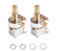 Banworks Full Brass A250K M8 Thread Push Push Guitar Pots Metric Sized 18-Spline Split Short Shaft (15mm Length) Audio Taper Potentiometers for Squier/Epiphone/Ibanez/ESP Guitars 2Pcs JT/XNQ-04