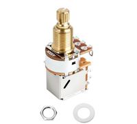 Banworks Full Brass A500K Imperial 3/8" Thread Push Pull Guitar Pots 18-Spline Split Long Shaft (18mm Length) Audio Taper Potentiometers for Fender Strat/Tele Gibson Les Paul LP/SG PRS JT/XNQ-28