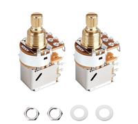 Banworks Full Brass A500K Imperial 3/8" Thread Push Pull Guitar Pots 18-Spline Split Short Shaft (15mm Length) Audio Taper Potentiometer for Fender Strat/Tele Gibson Les Paul LP/SG PRS 2Pcs JT/XNQ-27