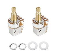 Banworks Full Brass A500K M8 Thread Push Pull Guitar Pots Metric Sized 18-Spline Split Long Shaft (18mm Length) Audio Taper Potentiometers for Squier/Epiphone/Ibanez/ESP Guitars 2Pcs JT/XNQ-26