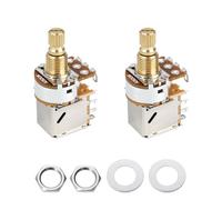 Banworks Full Brass A500K M8 Thread Push Pull Guitar Pots Metric Sized 18-Spline Split Short Shaft (15mm Length) Audio Taper Potentiometers for Squier/Epiphone/Ibanez/ESP Guitars 2Pcs JT/XNQ-25