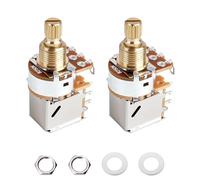 Banworks Full Brass B250K Imperial 3/8" Thread Push Pull Guitar Pots 18-Spline Split Short Shaft (15mm Length) Linear Taper Potentiometers for Fender Strat/Tele Gibson Les Paul/SG PRS 2Pcs JT/XNQ-27
