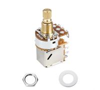 Banworks Full Brass B250K Imperial 3/8" Thread Push Push Guitar Pots 18-Spline Split Short Shaft (15mm Length) Linear Taper Potentiometers for Fender Strat/Tele Gibson Les Paul LP/SG PRS JT/XNQ-06