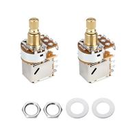 Banworks Full Brass B250K M8 Thread Push Pull Guitar Pots Metric 18-Spline | 15mm Length Split Shaft Linear Taper Guitar Potentiometers for Squier/Epiphone/IBZ/ESP Electric Guitars 2Pcs JT/XNQ-25