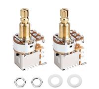 Banworks Full Brass B250K M8 Thread Push Push Guitar Pots Metric Sized 18-Spline Split Long Shaft (18mm Length) Linear Taper Potentiometers for Squier, Epiphone, Ibanez, ESP Guitars 2pcs JT/XNQ-05