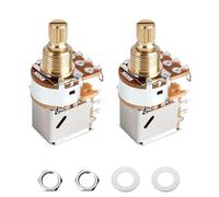 Banworks Full Brass B500K Imperial 3/8" Thread Push Pull Guitar Pots 18-Spline Split Short Shaft (15mm Length) Linear Taper Potentiometers for Fender Strat/Tele Gibson Les Paul/SG PRS 2Pcs JT/XNQ-27