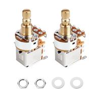 Banworks Full Brass M8 Thread Guitar Push Push Pots B250K 18-Spline Pots | Metric Sized 15mm Length Split Shaft Linear Taper Potentiometers for Squier/Epiphone/IBZ/ESP Electric Guitars 2Pcs JT/XNQ-04