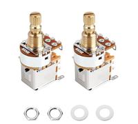 Banworks Full Brass M8 Thread Guitar Push Push Pots B500K 18-Spline Pots | Metric Sized 15mm Length Split Shaft Linear Taper Potentiometers for Squier/Epiphone/IBZ/ESP Electric Guitars 2Pcs JT/XNQ-04
