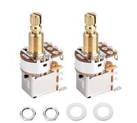 Banworks Full Brass M8 Thread Guitar Push Push Pots B500K 18-Spline Pots | Metric Sized 18mm Length Split Shaft Linear Taper Potentiometers for Squier/Epiphone/IBZ/ESP Electric Guitars 2Pcs JT/XNQ-05