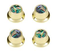 Banworks Guitar Control Knobs Metric Size 18 Spline 2 Volume 2 Tone Control Knobs Abalone Top Hat Knobs for Epiphone Les Paul LP SG Squier Strat ST Style Electric Guitars Pack of 4 JT/XN-18 Golden