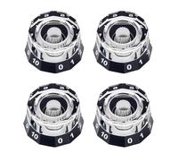 Banworks Guitar Control Knobs Metric Size 18 Spline 2 Volume 2 Tone Control Knobs Dodecagon Top Hat Knobs for Epiphone Les Paul LP SG Style Electric Guitars Pack of 4 JT/XN-12 Black