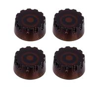 Banworks Guitar Control Knobs Metric Size 18 Spline 2 Volume 2 Tone Control Knobs Knurled Top Hat Knobs for Epiphone Les Paul LP SG Style Electric Guitars Pack of 4 JT/XN-10 Dark Amber