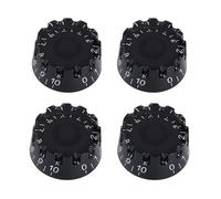 Banworks Guitar Control Knobs Metric Size 18 Spline 2 Volume 2 Tone Control Knobs Knurled Top Hat Knobs for Epiphone Les Paul LP SG Style Electric Guitars Pack of 4 JT/XN-10 Black