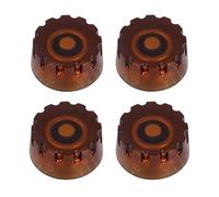 Banworks Guitar Control Knobs Metric Size 18 Spline 2 Volume 2 Tone Control Knobs Knurled Top Hat Knobs for Epiphone Les Paul LP SG Style Electric Guitars Pack of 4 JT/XN-10 Light Amber
