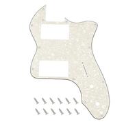Banworks Guitar HH TL Pickguard 4-Ply 12 Holes Wide Range Pickup Slot | Electric Guitar Scratch Plate for USA/MX Fender Vintage 72 Telecaster Tele Thinline Guitar JT-HB-07 Vintage White Pearl