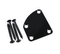 Banworks Guitar Neck Plate Metal Guitar Neck Joint Back Mounting Plate | 4 Holes Curved Edge Guitar Reinforcement Neck Plate for Fender Strat Tele Electric Guitar JT/JQB-02 Black