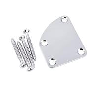 Banworks Guitar Neck Plate Metal Guitar Neck Joint Back Mounting Plate | 4 Holes Curved Edge Guitar Reinforcement Neck Plate for Fender Strat Tele Electric Guitar JT/JQB-02 Chrome