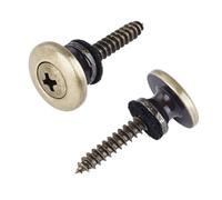 Banworks Guitar Strap Buttons End Pins with Felt Washers and Heavy-Duty 1.153" Length 0.153" Diameter Mounting Screws for Gibson Epiphone Les Paul SG Electric Guitar Bass 2Pcs JT/BDK-03 Antique Brass
