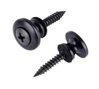 Banworks Guitar Strap Buttons End Pins with Felt Washers and Heavy-Duty 1.153" Length 0.153" Diameter Mounting Screws for Gibson Epiphone Les Paul SG Electric Guitar Bass Pack of 2 JT/BDK-03 Black