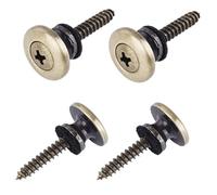 Banworks Guitar Strap Buttons End Pins with Felt Washers and Heavy-Duty 1.153" Length 0.153" Diameter Mounting Screws for Gibson Epiphone Les Paul SG Electric Guitar Bass 4Pcs JT/BDK-03 Antique Brass