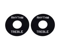 Banworks Guitar Switch Plate Washer Electric Guitar 3 Way Toggle Switch Rhythm Treble Indicator Ring for Gibson/Epiphone Les Paul Style Guitars Pack of 2 JT/DWQDP-01 Black with Silver Lettering