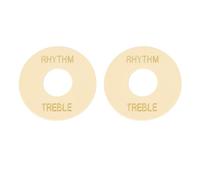 Banworks Guitar Switch Plate Washer Electric Guitar 3 Way Toggle Switch Rhythm Treble Indicator Ring for Gibson/Epiphone Les Paul Style Guitars Pack of 2 JT/DWQDP-01 Cream with Golden Lettering