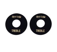 Banworks Guitar Switch Plate Washer Electric Guitar 3 Way Toggle Switch Rhythm Treble Indicator Ring for Gibson/Epiphone Les Paul Style Guitars Pack of 2 JT/DWQDP-01 Black with Golden Lettering
