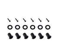 Banworks Guitar Tuning Pegs Washers Screws and Bushings Set Guitar Machine Heads Threaded Bushings Screws Set 6 Screws + 6 Bushings + 6 Washers for Bass Electric Acoustic Guitars JT/JXQLS-04 Black