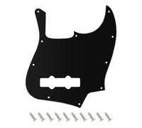 Banworks Jazz Bass Pickguard 1-Ply 10-Hole J Bass JB Scratch Plate | for USA/Mexican Modern Style Fender Jazz Bass JT/HB-11 Black