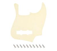 Banworks Jazz Bass Pickguard 1 Ply 10-Hole J Bass JB Scratch Plate for USA/Mexican Modern Style Fender Jazz Bass JT/HB-11 Cream