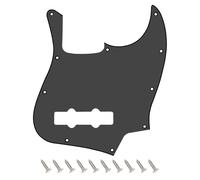 Banworks Jazz Bass Pickguard 1 Ply 10-Hole J Bass JB Scratch Plate for USA/Mexican Modern Style Fender Jazz Bass JT/HB-11 Matt Black