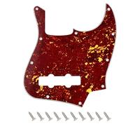 Banworks Jazz Bass Pickguard 4 Ply 10-Hole J Bass JB Scratch Plate for USA/Mexican Modern Style Fender Jazz Bass JT/HB-11 Brown Tortoiseshell