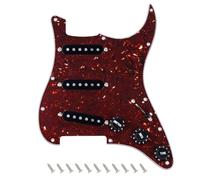 Banworks Loaded ST SSS Pickguard Vintage F '60s Tones Prewired Pickguard | 4-Ply with Staggered Alnico 5 SSS Single Coil Pickups for Fender Stratocaster Strat ST Guitar JT/HBZC-01 Dark Brown Tortoise